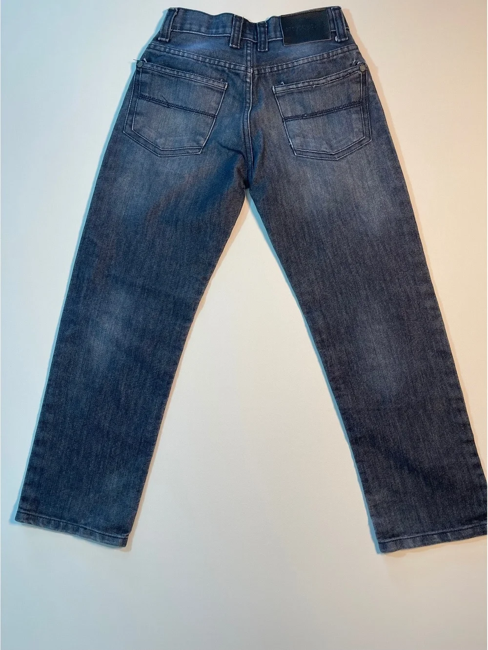 Girls size 10 Steve's Jeans Distressed Blue Denim Jeans with Front Rip Detail